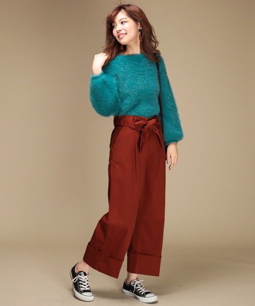 natural couture（ナチュラルクチュール）の「モンスターシャギーニット（ニット/セーター・レディース・グレー/グリーン/アイボリー/ピンクベージュ・FREE）」の14枚目の写真