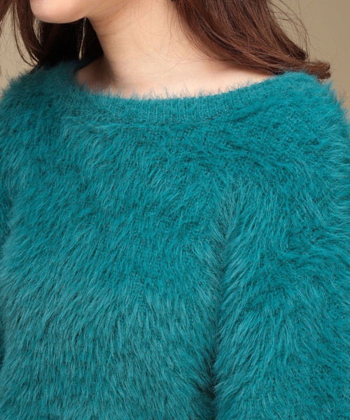 natural couture（ナチュラルクチュール）の「モンスターシャギーニット（ニット/セーター・レディース・グレー/グリーン/アイボリー/ピンクベージュ・FREE）」の15枚目の写真