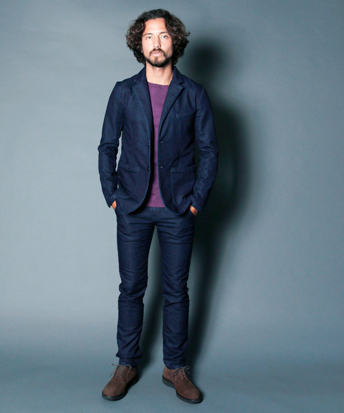 Magine（マージン）の「KNIT DENIM S2B JACKET:ニットデニム 2B 