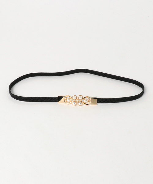 Cupid Heart（キューピッドハート）の「【Cupid Heart】結婚式ベルト パールモチーフゴムベルト（ベルト・レディース・ブラック/アイボリー/ネイビー・MEDIUM）」の10枚目の写真