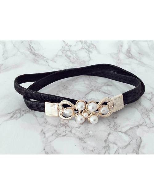 Cupid Heart（キューピッドハート）の「【Cupid Heart】結婚式ベルト パールモチーフゴムベルト（ベルト・レディース・ブラック/アイボリー/ネイビー・MEDIUM）」の13枚目の写真