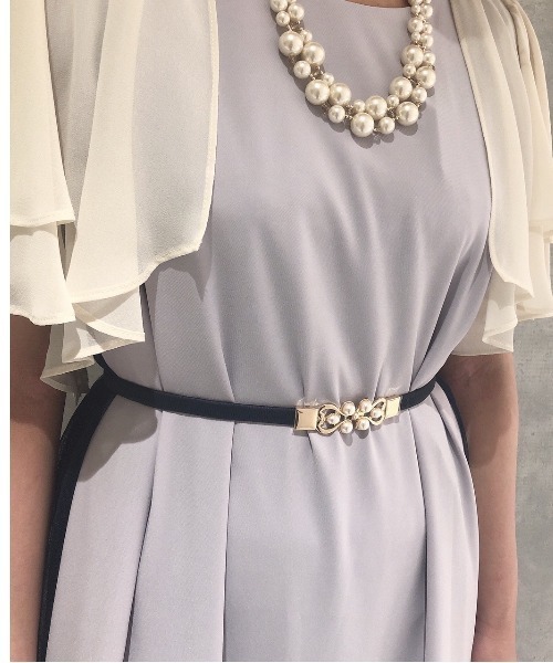 Cupid Heart（キューピッドハート）の「【Cupid Heart】結婚式ベルト パールモチーフゴムベルト（ベルト・レディース・ブラック/アイボリー/ネイビー・MEDIUM）」の7枚目の写真