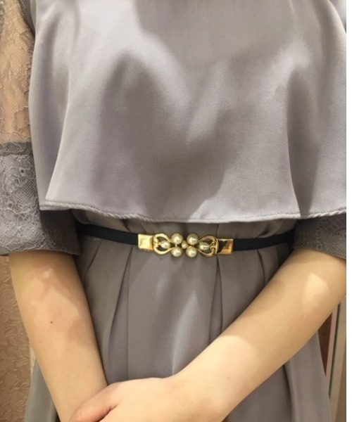 Cupid Heart（キューピッドハート）の「【Cupid Heart】結婚式ベルト パールモチーフゴムベルト（ベルト・レディース・ブラック/アイボリー/ネイビー・MEDIUM）」の6枚目の写真