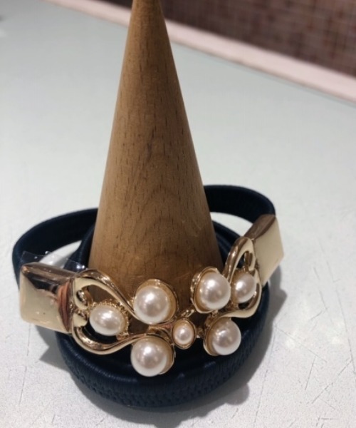 Cupid Heart（キューピッドハート）の「【Cupid Heart】結婚式ベルト パールモチーフゴムベルト（ベルト・レディース・ブラック/アイボリー/ネイビー・MEDIUM）」の8枚目の写真