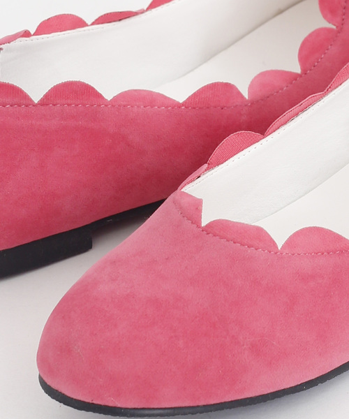 merlot plus（メルロープリュス）の「スカラップフラットシューズ002-1489（パンプス・レディース・ブラック/シルバー/ベージュ/ピンク/イエロー・L/LL/M/S）」の12枚目の写真