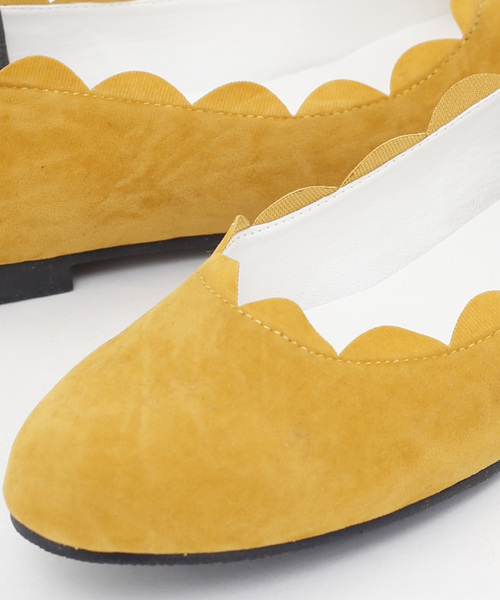 merlot plus（メルロープリュス）の「スカラップフラットシューズ002-1489（パンプス・レディース・ブラック/シルバー/ベージュ/ピンク/イエロー・L/LL/M/S）」の16枚目の写真