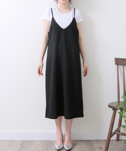 Grandeir（グランディール）の「[ノーマル]ジョーゼットポンチキャミワンピース（ワンピース・レディース・ライトグレー/ブラック/ネイビー/ピンク/ブルー/ボルドー/ブルー系その他/モカ・M/L）」の12枚目の写真