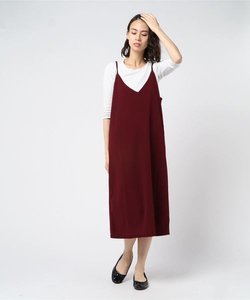 Grandeir（グランディール）の「[ノーマル]ジョーゼットポンチキャミワンピース（ワンピース・レディース・ライトグレー/ブラック/ネイビー/ピンク/ブルー/ボルドー/ブルー系その他/モカ・M/L）」の8枚目の写真