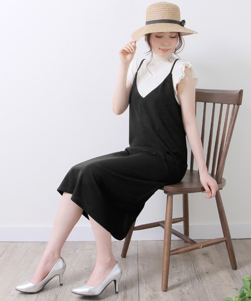 Grandeir（グランディール）の「[ノーマル]ジョーゼットポンチキャミワンピース（ワンピース・レディース・ライトグレー/ブラック/ネイビー/ピンク/ブルー/ボルドー/ブルー系その他/モカ・M/L）」の18枚目の写真