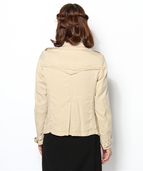 SHIPS for women（シップスフォーウィメン）の「★★ショート トレンチ コート（トレンチコート・レディース・ベージュ/ブラック・MEDIUM/SMALL）」の6枚目の写真