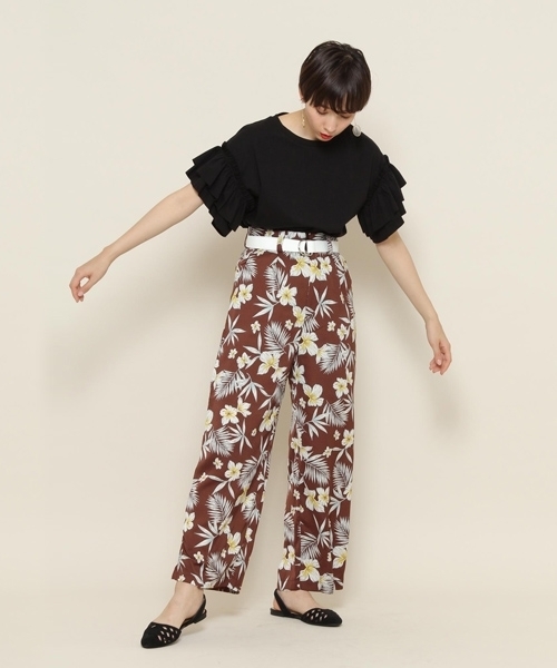 PAGEBOY(ページボーイ)の「シルケット袖フリルプルオーバー(Tシャツ/カットソー・レディース・ブラック/ベージュ/オフホワイト/カーキ/レッド・FREE)」の12枚目の写真