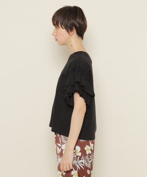 PAGEBOY(ページボーイ)の「シルケット袖フリルプルオーバー(Tシャツ/カットソー・レディース・ブラック/ベージュ/オフホワイト/カーキ/レッド・FREE)」の19枚目の写真