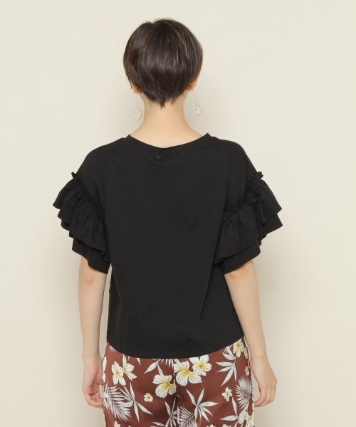 PAGEBOY(ページボーイ)の「シルケット袖フリルプルオーバー(Tシャツ/カットソー・レディース・ブラック/ベージュ/オフホワイト/カーキ/レッド・FREE)」の20枚目の写真