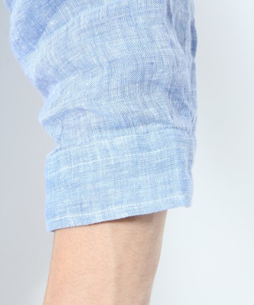 GLOBAL WORK（グローバルワーク）の「【GLOBAL WORK】フレンチリネン/7分袖（シャツ/ブラウス・メンズ・ネイビー/ホワイト/グリーン/オレンジ・SMALL/MEDIUM/LARGE/X-LARGE）」の10枚目の写真