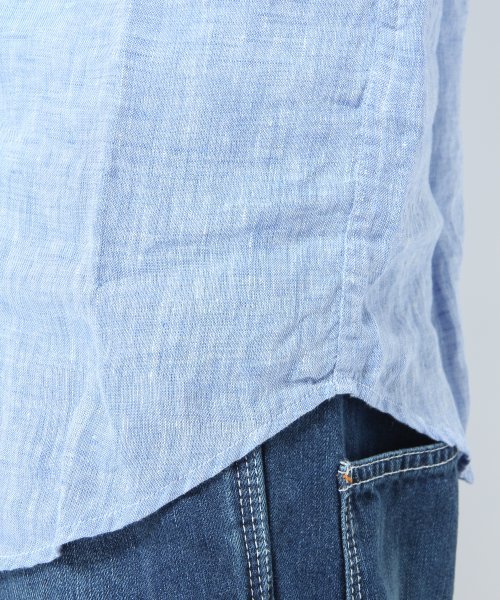 GLOBAL WORK（グローバルワーク）の「【GLOBAL WORK】フレンチリネン/7分袖（シャツ/ブラウス・メンズ・ネイビー/ホワイト/グリーン/オレンジ・SMALL/MEDIUM/LARGE/X-LARGE）」の11枚目の写真