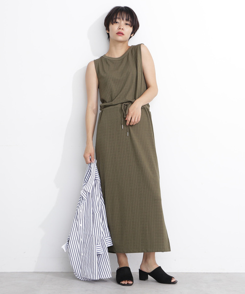 FREE'S MART(フリーズマート)の「ウエストマークテレコワンピース●(ワンピース・レディース・ブルー/ブラック/ブラウン/カーキ・FREE)」の3枚目の写真