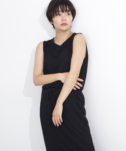 FREE'S MART(フリーズマート)の「ウエストマークテレコワンピース●(ワンピース・レディース・ブルー/ブラック/ブラウン/カーキ・FREE)」の10枚目の写真