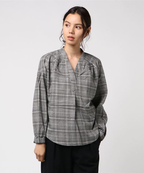 AMERICAN HOLIC(アメリカンホリック)の「Vネックスキッパーギャザーブラウス(シャツ/ブラウス・レディース・ブラック/オフホワイト/その他8/その他12/ブラック系その他3/ブラウン系その他4/ブルー系その他5・M/L)」の7枚目の写真