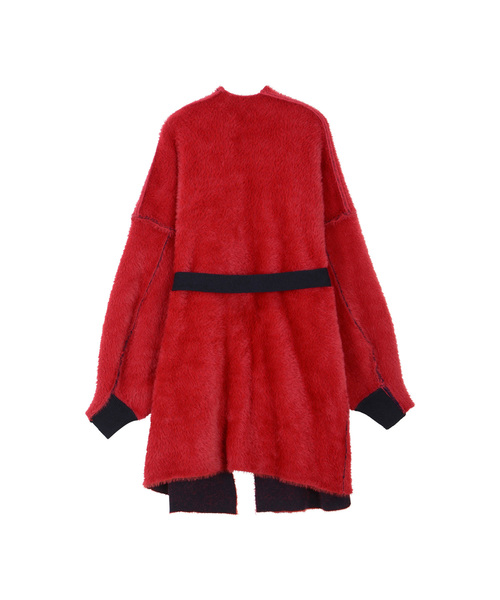 Ne-net（ネネット）の「リバーシブルファーニット カーディガン（カーディガン/ボレロ・レディース・レッド/オフホワイト/ダークブラウン・02）」の7枚目の写真