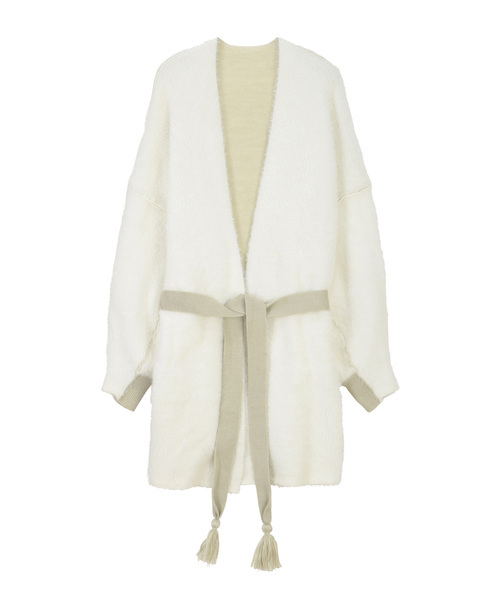 Ne-net（ネネット）の「リバーシブルファーニット カーディガン（カーディガン/ボレロ・レディース・レッド/オフホワイト/ダークブラウン・02）」の11枚目の写真