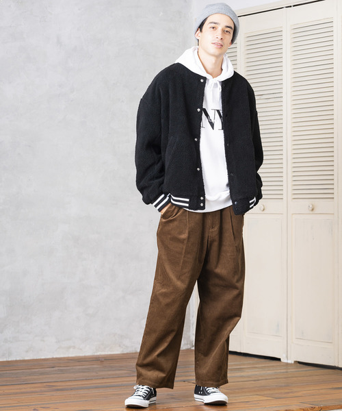 WEGO（ウィゴー）の「WEGO/ボアスタジャン（スタジャン・メンズ・ブラック/ネイビー/アイボリー/ワイン・MEDIUM/LARGE）」の5枚目の写真