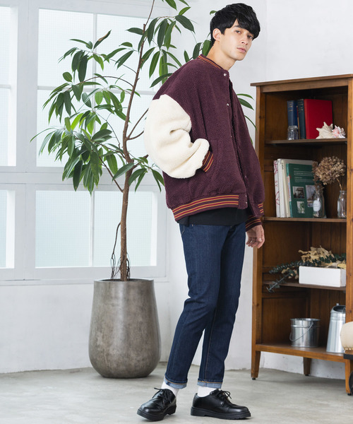 WEGO（ウィゴー）の「WEGO/ボアスタジャン（スタジャン・メンズ・ブラック/ネイビー/アイボリー/ワイン・MEDIUM/LARGE）」の12枚目の写真