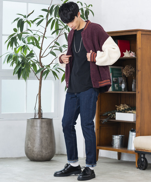 WEGO（ウィゴー）の「WEGO/ボアスタジャン（スタジャン・メンズ・ブラック/ネイビー/アイボリー/ワイン・MEDIUM/LARGE）」の22枚目の写真