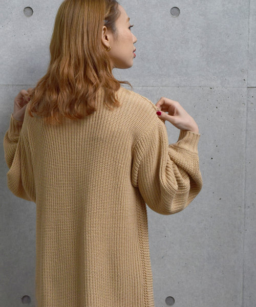 w closet（ダブルクローゼット）の「ケーブル編みロングニットワンピ