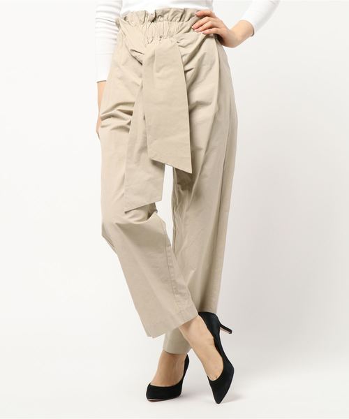 DouDou（ドゥドゥ）の「サテンリボンベルトパンツ（その他パンツ・レディース・ベージュ/グリーン/キャメル・38/36）」の18枚目の写真