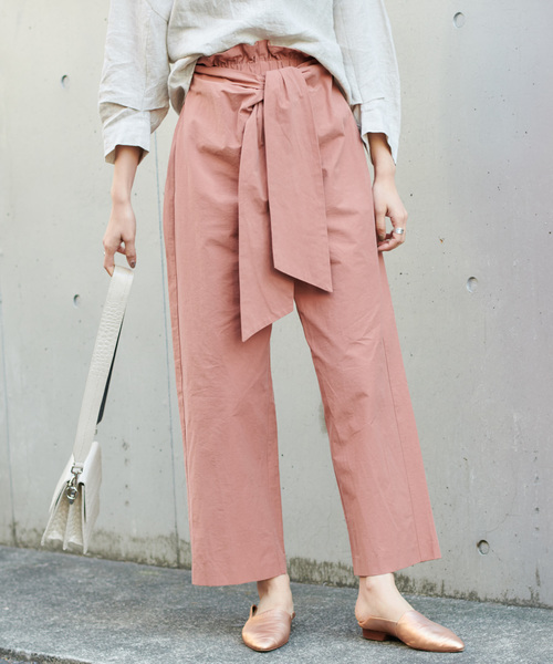 DouDou（ドゥドゥ）の「サテンリボンベルトパンツ（その他パンツ・レディース・ベージュ/グリーン/キャメル・38/36）」の19枚目の写真