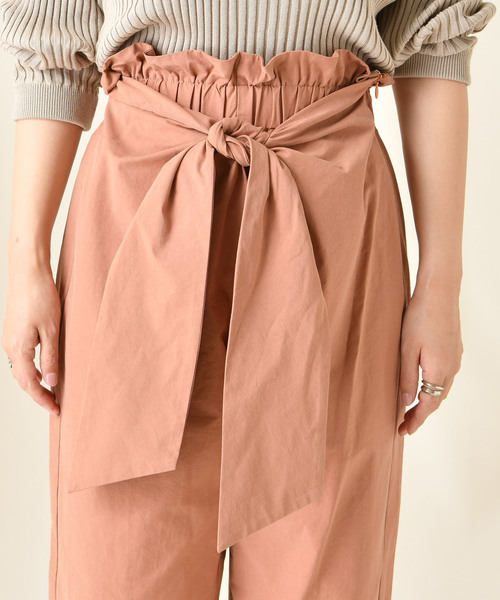 DouDou（ドゥドゥ）の「サテンリボンベルトパンツ（その他パンツ・レディース・ベージュ/グリーン/キャメル・38/36）」の21枚目の写真