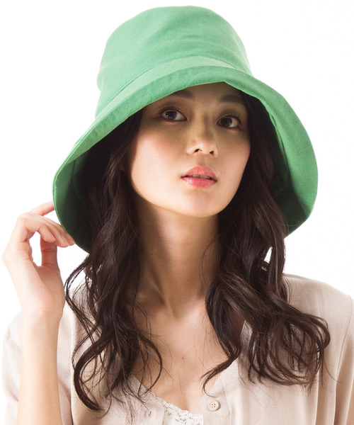 QUEENHEAD（クイーンヘッド）の「綿ポリブリムUVハット（ハット・レディース・ネイビー/ブラウン/カーキ/サックスブルー/オレンジ/ブラック/グリーン/オフホワイト/マスタード・XX-LARGE/X-LARGE/FREE）」の14枚目の写真