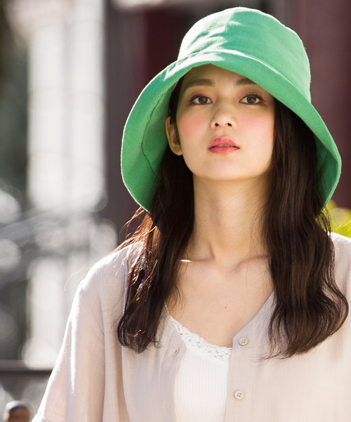 QUEENHEAD（クイーンヘッド）の「綿ポリブリムUVハット（ハット・レディース・ネイビー/ブラウン/カーキ/サックスブルー/オレンジ/ブラック/グリーン/オフホワイト/マスタード・XX-LARGE/X-LARGE/FREE）」の16枚目の写真