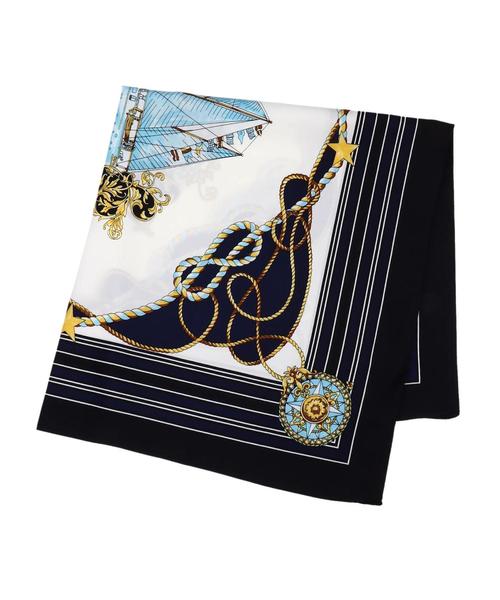 AMERICAN HOLIC（アメリカンホリック）の「ヨット柄スカーフ（ストール/ショール・レディース・ライトベージュ/ネイビー/グリーン系その他2・FREE）」の8枚目の写真