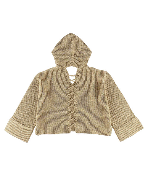 ALEXIA STAM（アリシアスタン）の「Back Lace-up Knit Hoodie/ニットフーディー（パーカー・レディース・ブラック/ベージュ・FREE）」の15枚目の写真