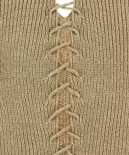 ALEXIA STAM（アリシアスタン）の「Back Lace-up Knit Hoodie/ニットフーディー（パーカー・レディース・ブラック/ベージュ・FREE）」の16枚目の写真