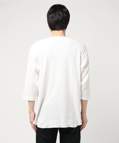 WEGO（ウィゴー）の「WEGO/ラウンドワッフル7分袖カットソー（Tシャツ/カットソー・メンズ・ホワイト/ブラック/カーキ/レッド・MEDIUM/LARGE/SMALL）」の9枚目の写真