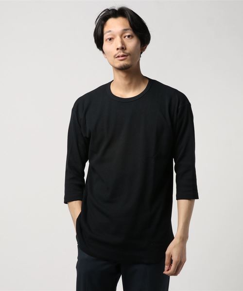 WEGO（ウィゴー）の「WEGO/ラウンドワッフル7分袖カットソー（Tシャツ/カットソー・メンズ・ホワイト/ブラック/カーキ/レッド・MEDIUM/LARGE/SMALL）」の5枚目の写真