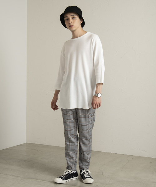 WEGO（ウィゴー）の「WEGO/ラウンドワッフル7分袖カットソー（Tシャツ/カットソー・メンズ・ホワイト/ブラック/カーキ/レッド・MEDIUM/LARGE/SMALL）」の18枚目の写真