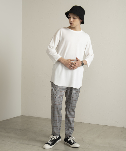 WEGO（ウィゴー）の「WEGO/ラウンドワッフル7分袖カットソー（Tシャツ/カットソー・メンズ・ホワイト/ブラック/カーキ/レッド・MEDIUM/LARGE/SMALL）」の17枚目の写真