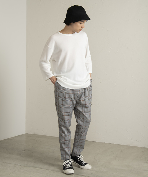 WEGO（ウィゴー）の「WEGO/ラウンドワッフル7分袖カットソー（Tシャツ/カットソー・メンズ・ホワイト/ブラック/カーキ/レッド・MEDIUM/LARGE/SMALL）」の16枚目の写真