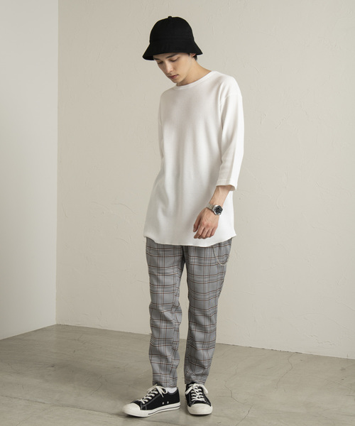 WEGO（ウィゴー）の「WEGO/ラウンドワッフル7分袖カットソー（Tシャツ/カットソー・メンズ・ホワイト/ブラック/カーキ/レッド・MEDIUM/LARGE/SMALL）」の15枚目の写真