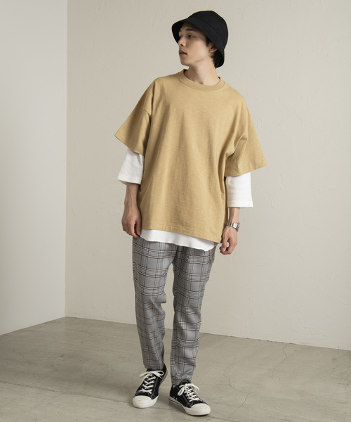 WEGO（ウィゴー）の「WEGO/ラウンドワッフル7分袖カットソー（Tシャツ/カットソー・メンズ・ホワイト/ブラック/カーキ/レッド・MEDIUM/LARGE/SMALL）」の14枚目の写真