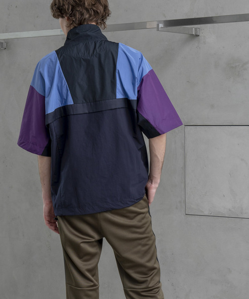 MAISON SPECIAL（メゾンスペシャル）の「オーバーサイズ配色ハーフジッププルオーバー 【MAISON SPECIAL/メゾンスペシャル】（Tシャツ/カットソー・メンズ・ネイビー/ブラック・46/48）」の13枚目の写真