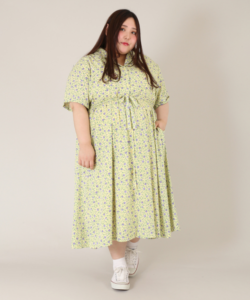 シャツワンピース ワンピース ドレス花柄開襟シャツワンピース シャツワンピース Punyus プニュズ のファッション シャツワンピース ワンピース ドレス花柄開襟シャツワンピース シャツワンピース Punyus プニュズ のファッション
