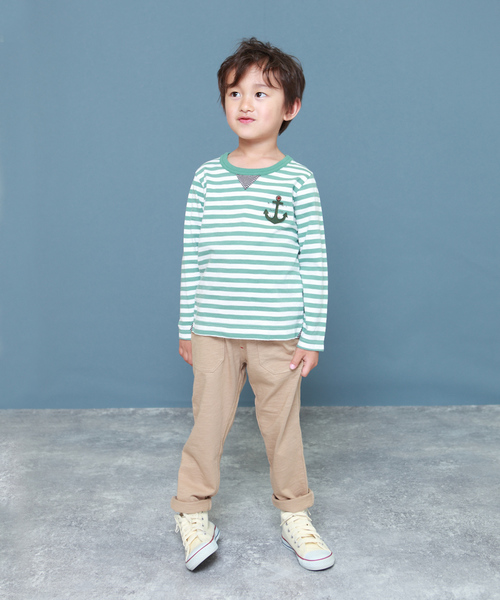 RAGMART(ラグマート)の「ボーダーTシャツ(Tシャツ/カットソー・キッズ・パープル/ブルー/グリーン・110cm/100cm/120cm/130cm)」の13枚目の写真