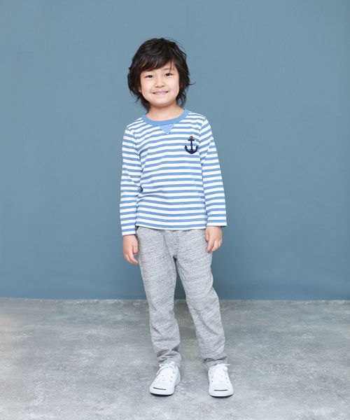 RAGMART(ラグマート)の「ボーダーTシャツ(Tシャツ/カットソー・キッズ・パープル/ブルー/グリーン・110cm/100cm/120cm/130cm)」の9枚目の写真