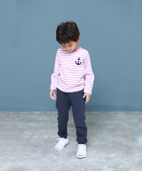 RAGMART(ラグマート)の「ボーダーTシャツ(Tシャツ/カットソー・キッズ・パープル/ブルー/グリーン・110cm/100cm/120cm/130cm)」の5枚目の写真