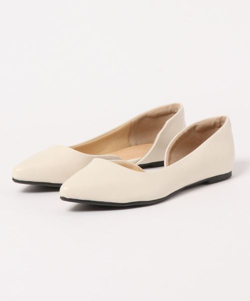 KOBE LETTUCE（コウベレタス）の「ポインテッドトゥサイドカットフラットパンプス（パンプス・レディース・アイボリー/モカ/レオパード/プラム/ブラック/グリーン・LL/S/M/L）」の9枚目の写真