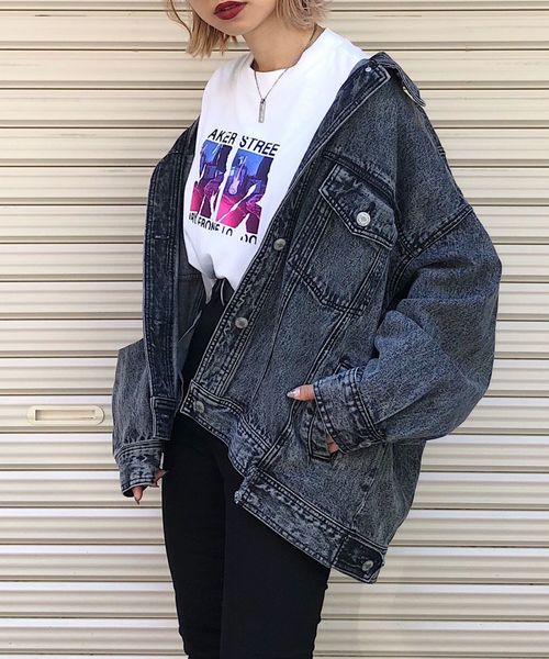 PAGEBOY(ページボーイ)の「BIGシルエットGジャン(その他アウター・レディース・ブラック系その他/ブルー系その他/ブラック・FREE)」の2枚目の写真